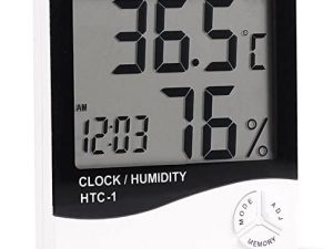 دماسنج و رطوبت سنج و ساعت رومیزی مدل HTC-1