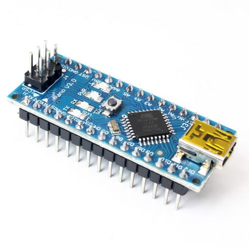 برد آردوینو NANO دارای پردازنده مرکزی ATmega328 و چیپ مبدل FT232