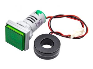 ولتمتر و آمپرمتر چراغ سیگنالی ACسبز500V-100A  مربعی مدل AD16-22FVA8